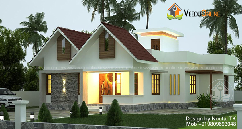 1000 Sq Ft 3 Bedroom Single Floor Contemporary Home Design | Budget House Plan
