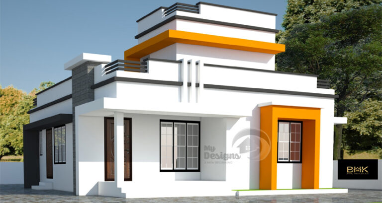 982 Sq.ft Contemporary Home Design  | 2 BHK Budget House Under 18 Lakhs