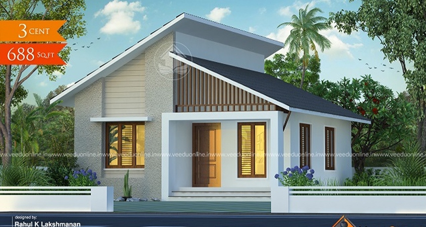 688 Sq.ft Contemporary Single Floor Home Design | 2 BHK Modern House Under 10 Lakhs